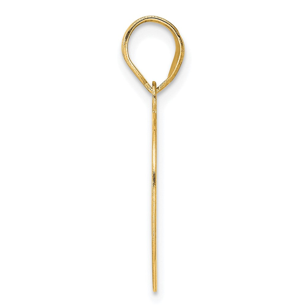 14k Polished Etched Number 99 Pendant