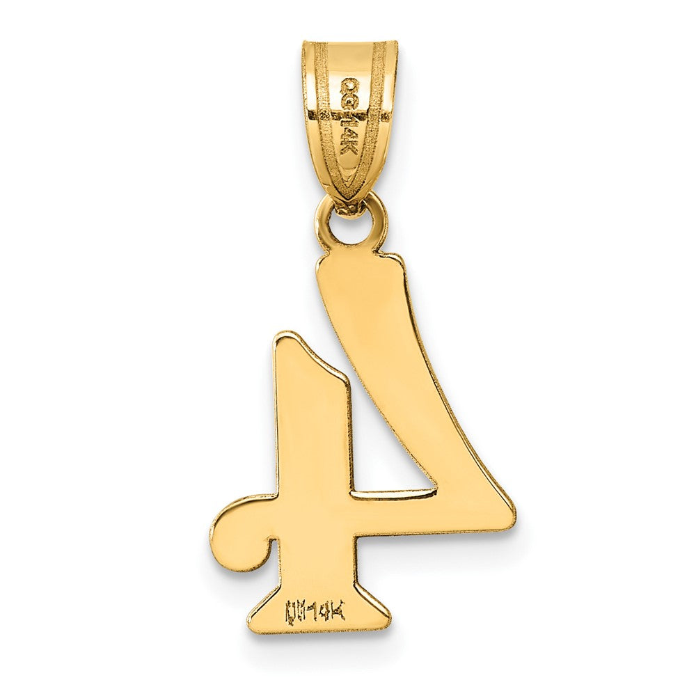 14k Polished Number 4 Pendant
