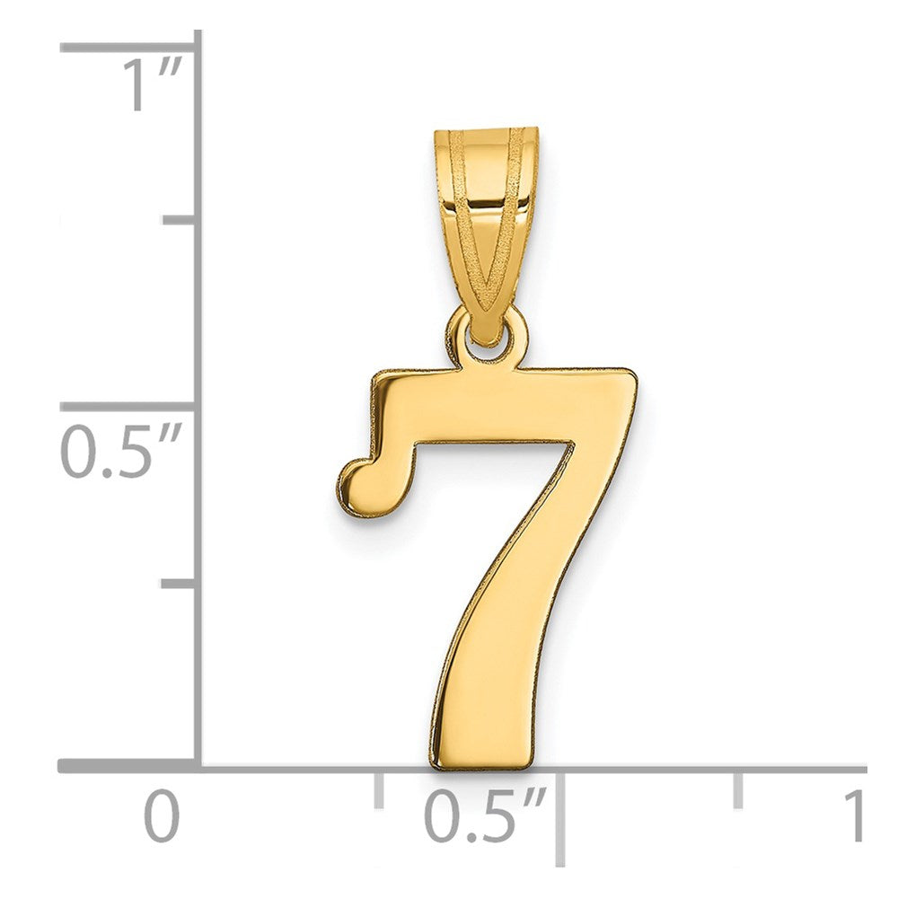 14k Polished Number 7 Pendant