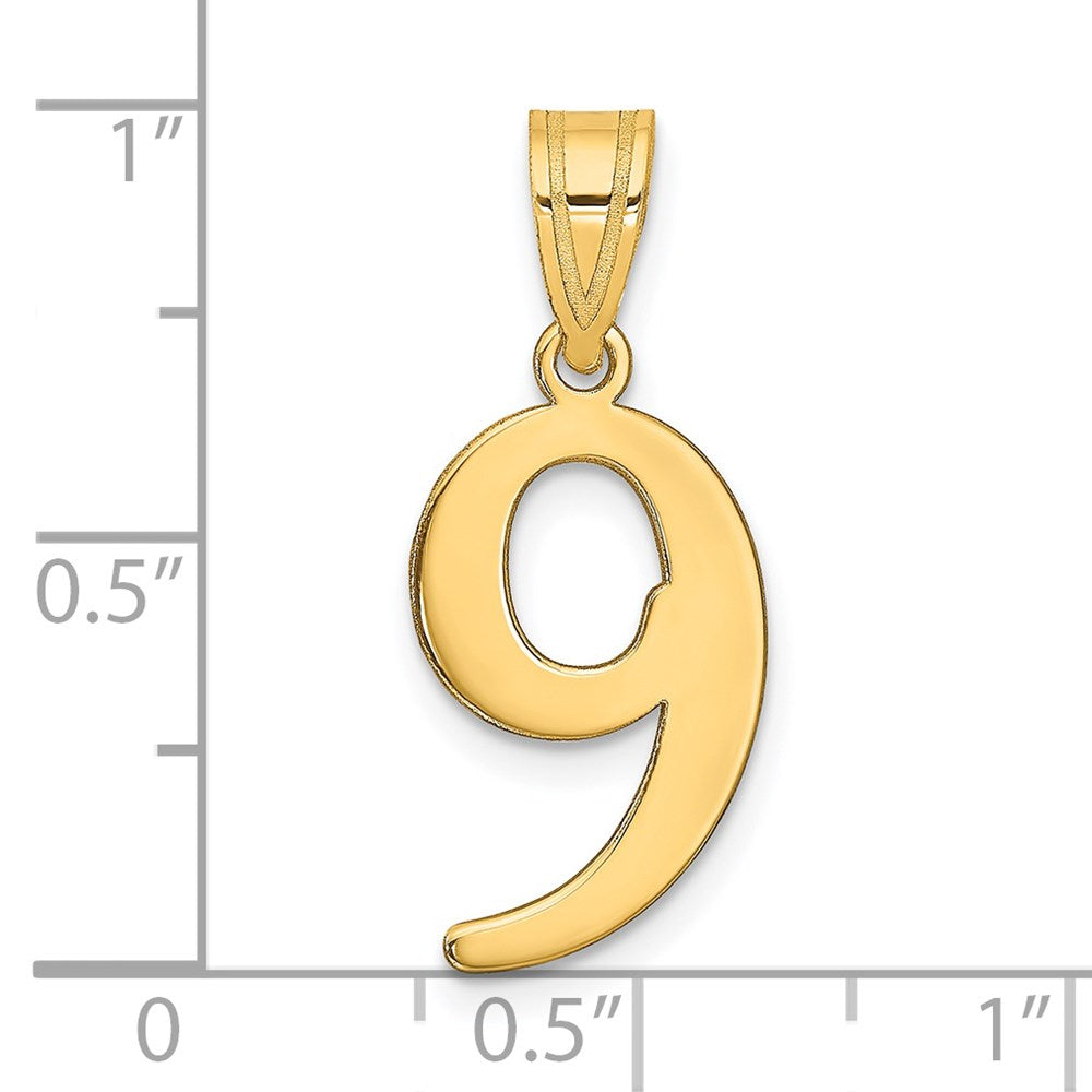 14k Polished Number 9 Pendant