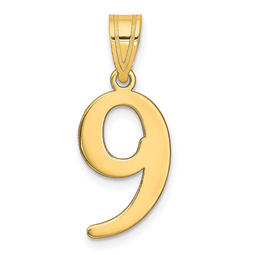 14k Polished Number 9 Pendant