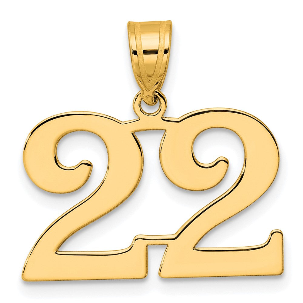 14k Polished Number 22 Pendant