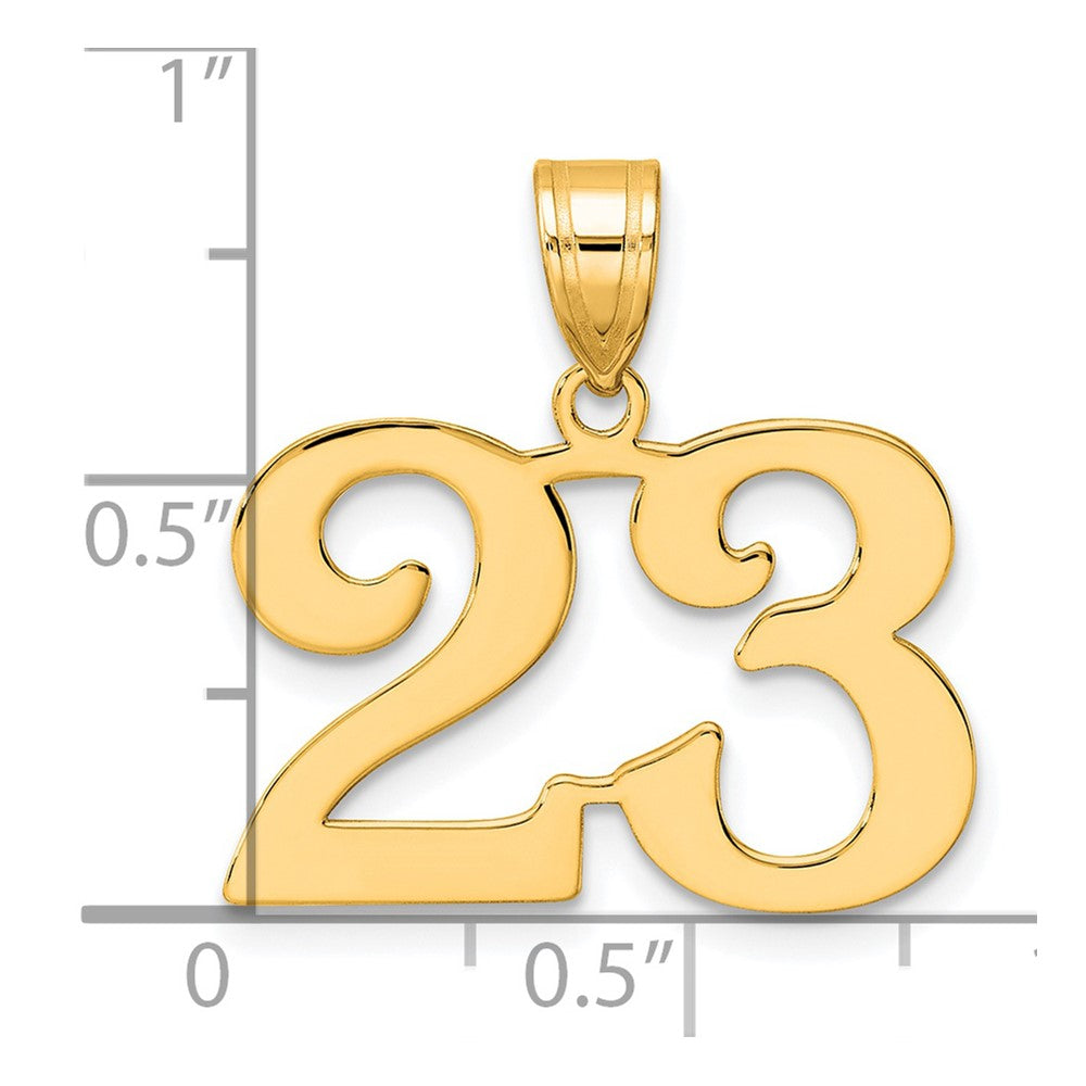 14k Polished Number 23 Pendant