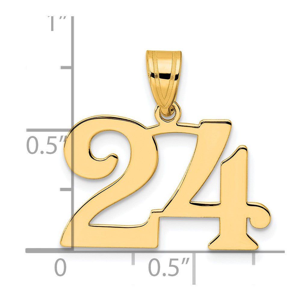 14k Polished Number 24 Pendant