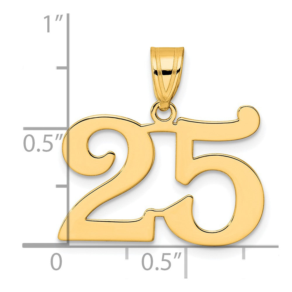 14k Polished Number 25 Pendant