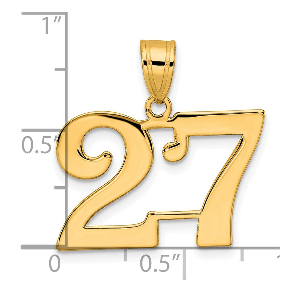 14k Polished Number 27 Pendant