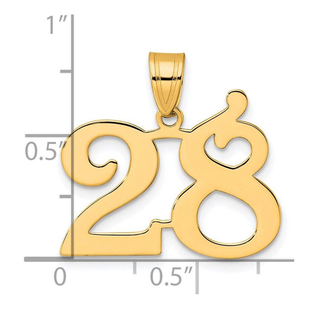 14k Polished Number 28 Pendant