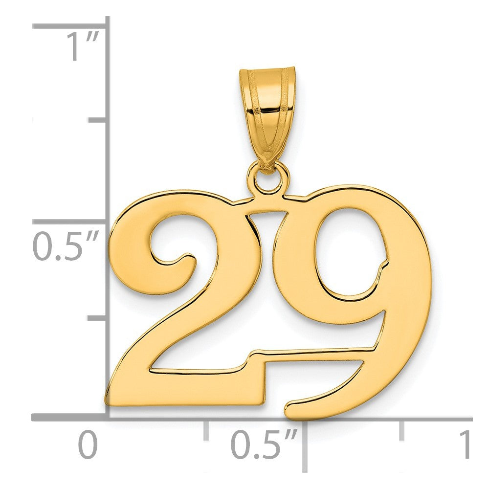 14k Polished Number 29 Pendant