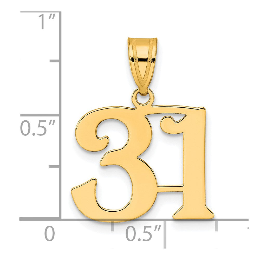 14k Polished Number 31 Pendant
