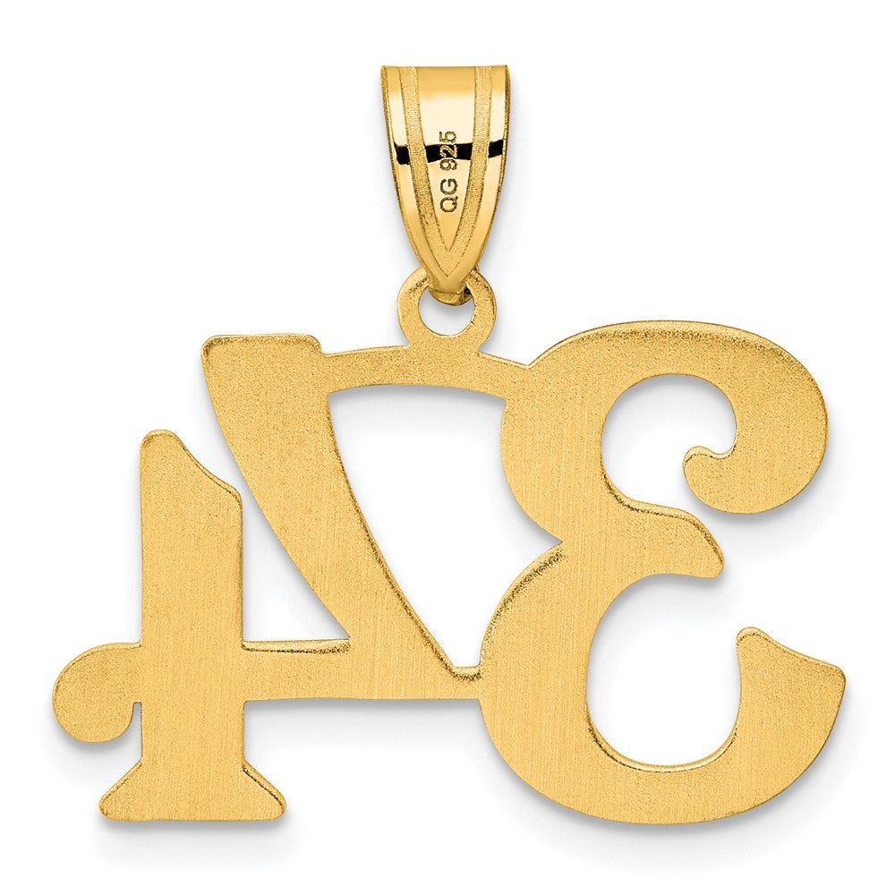 14k Polished Number 34 Pendant
