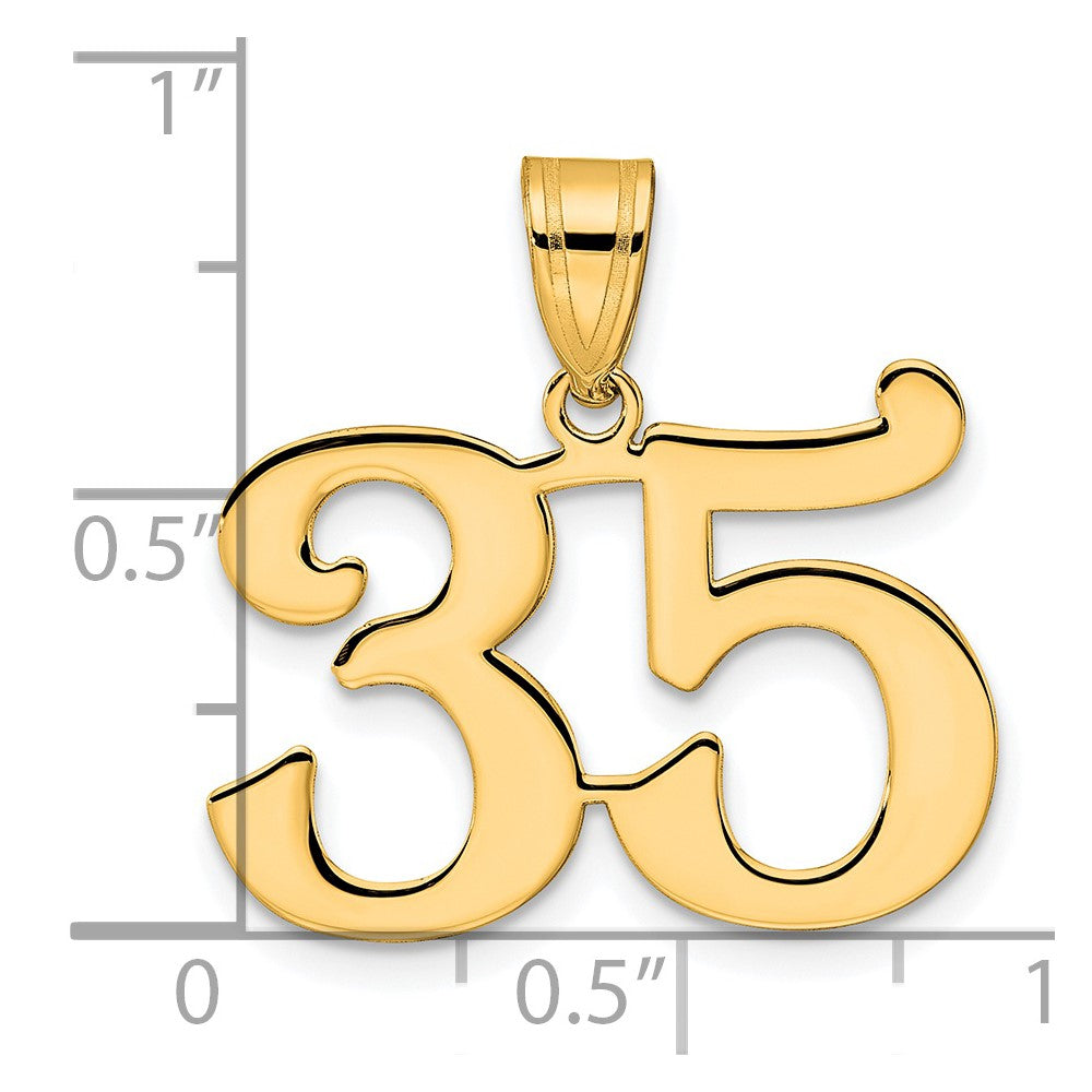 14k Polished Number 35 Pendant