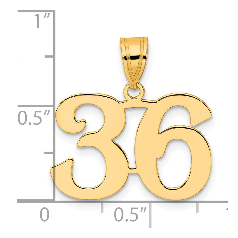 14k Polished Number 36 Pendant