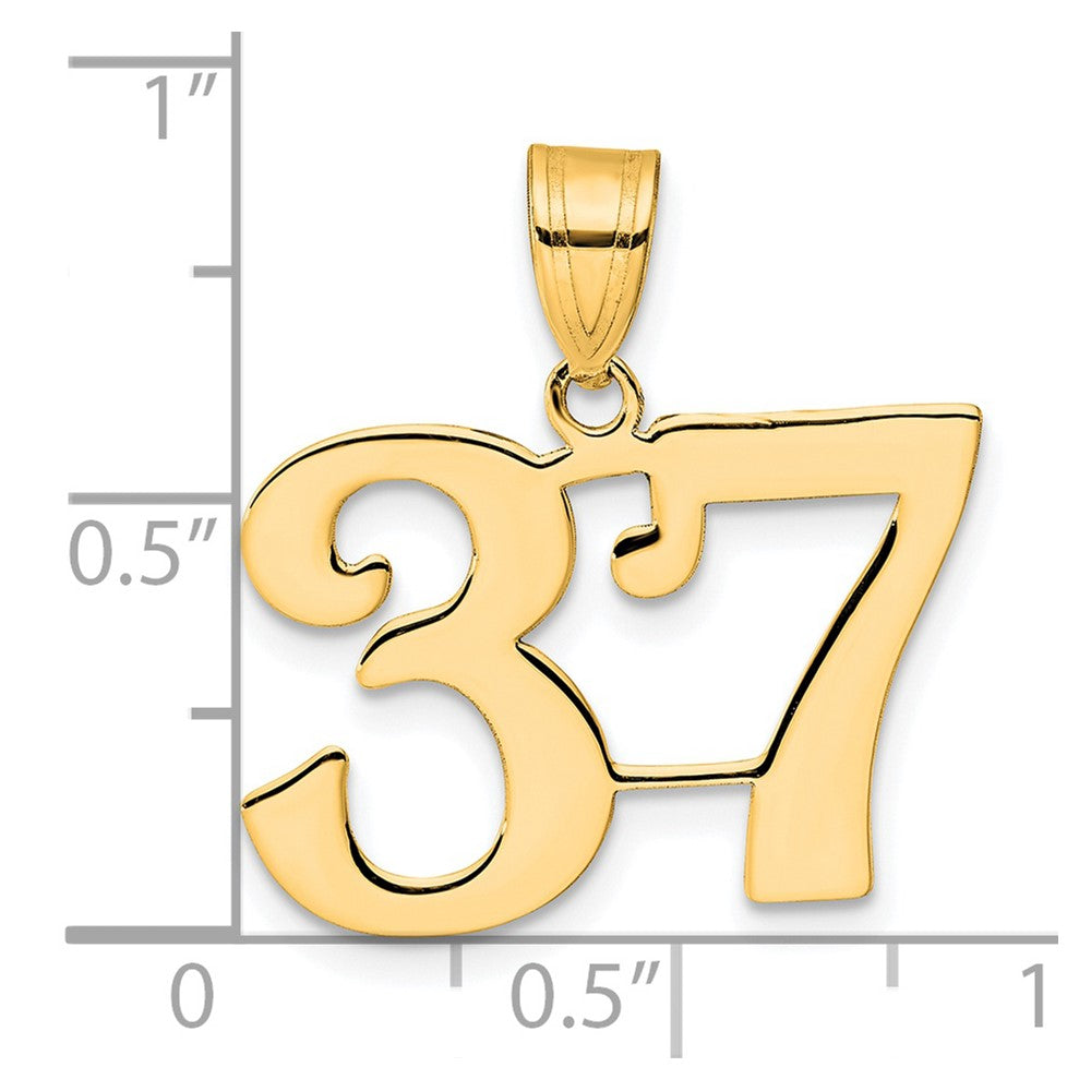 14k Polished Number 37 Pendant