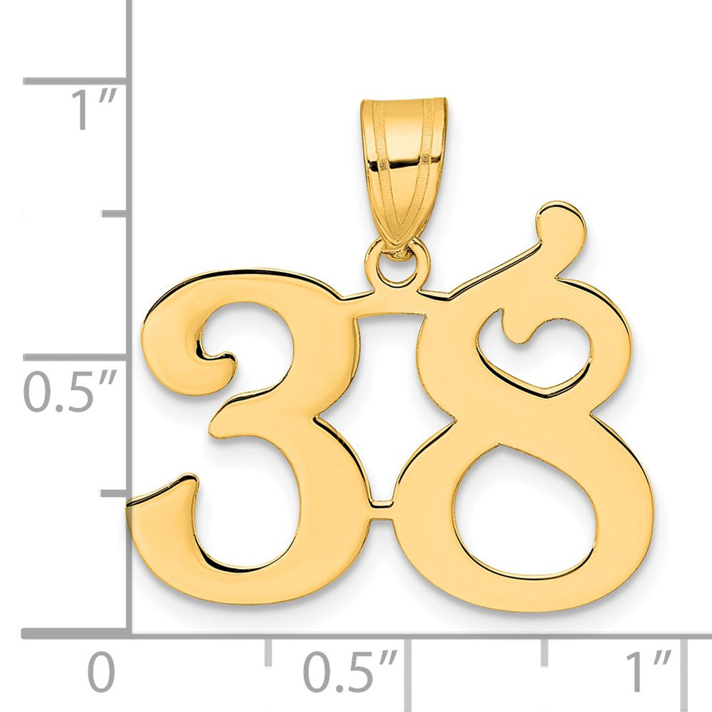 14k Polished Number 38 Pendant