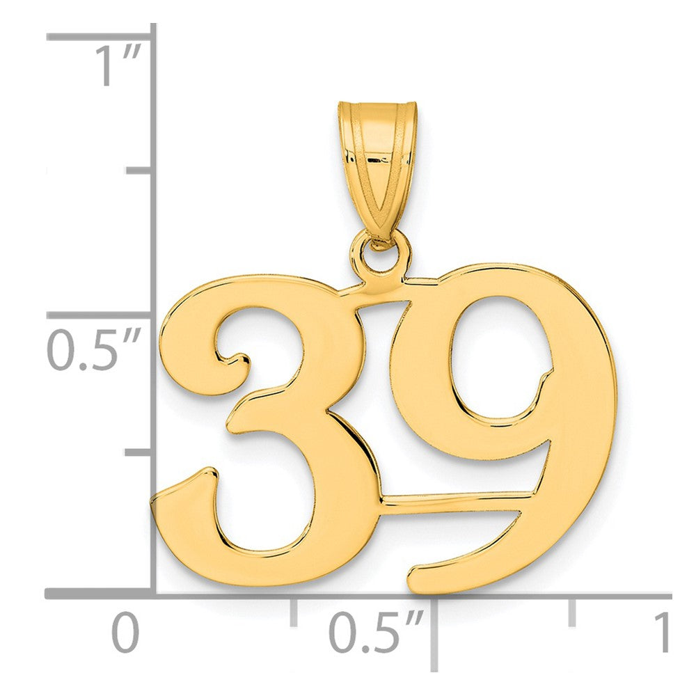 14k Polished Number 39 Pendant