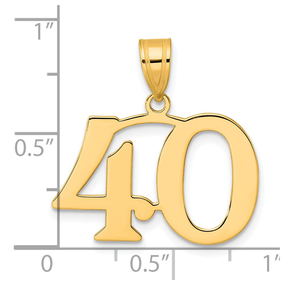 14k Polished Number 40 Pendant
