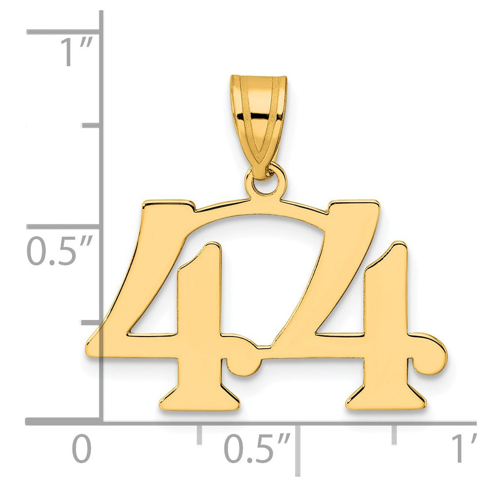 14k Polished Number 44 Pendant