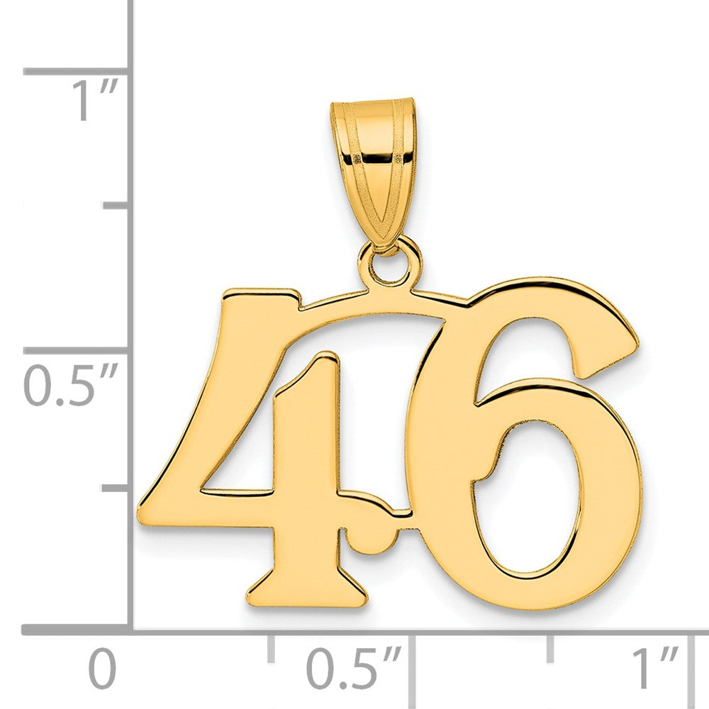 14k Polished Number 46 Pendant