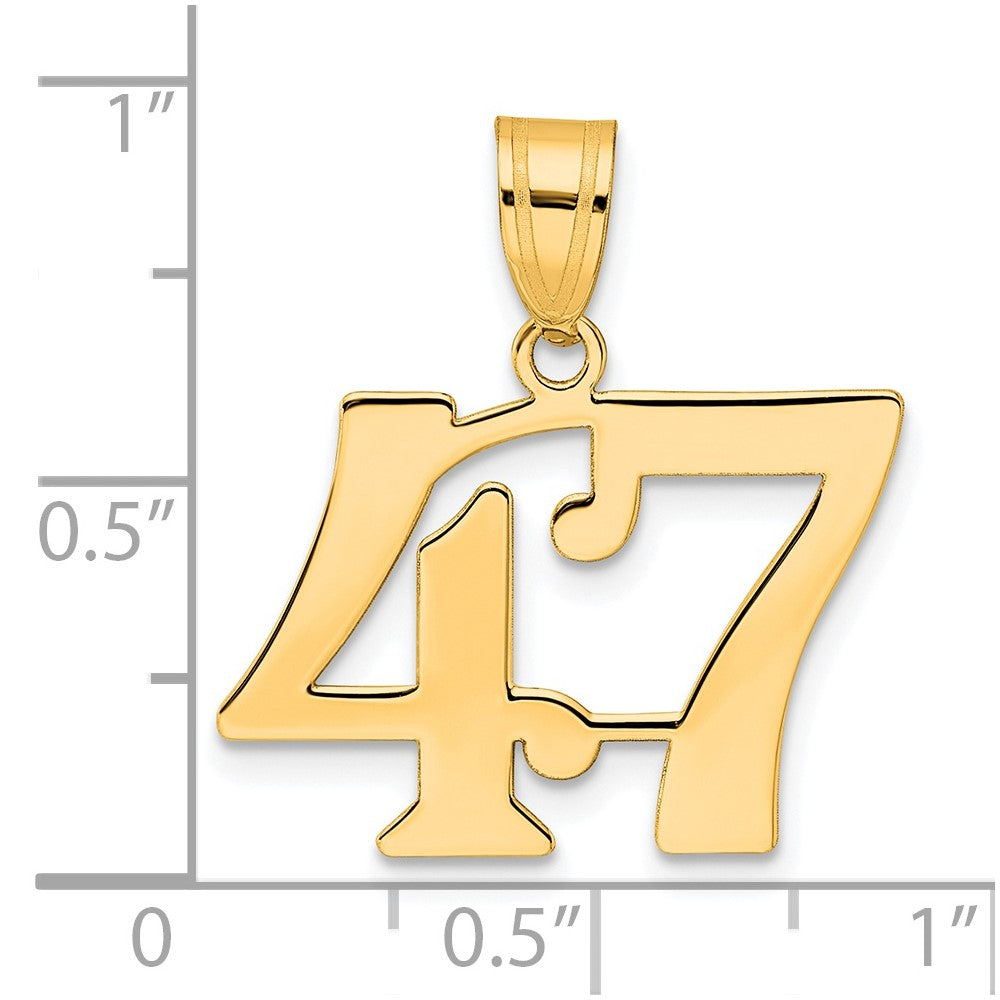 14k Polished Number 47 Pendant