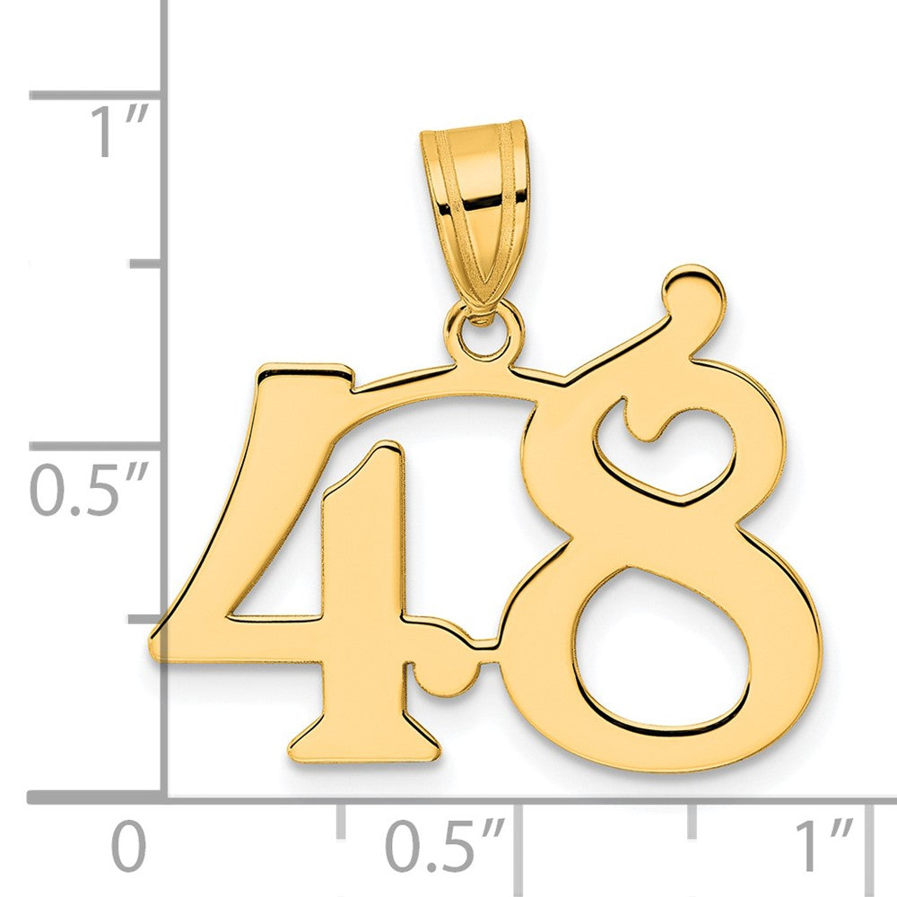14k Polished Number 48 Pendant