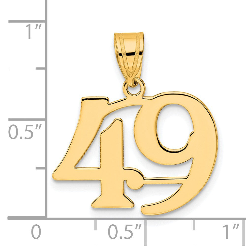 14k Polished Number 49 Pendant