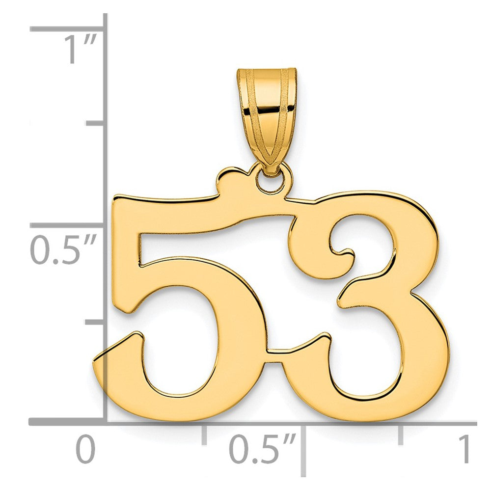 14k Polished Number 53 Pendant