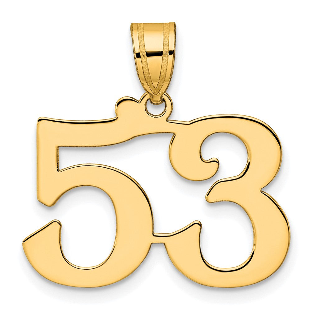 14k Polished Number 53 Pendant