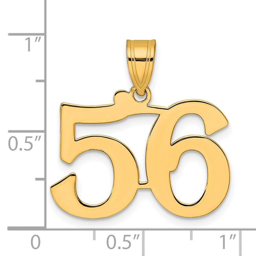 14k Polished Number 56 Pendant