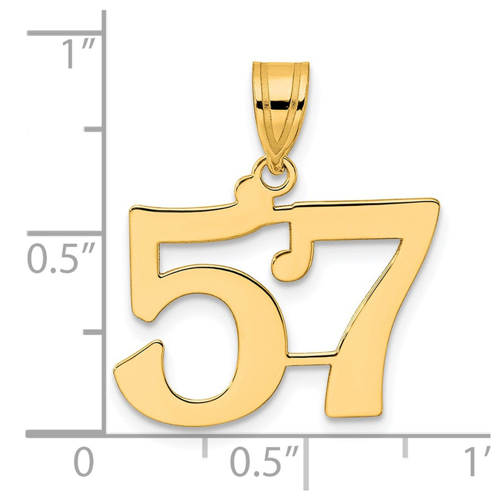 14k Polished Number 57 Pendant
