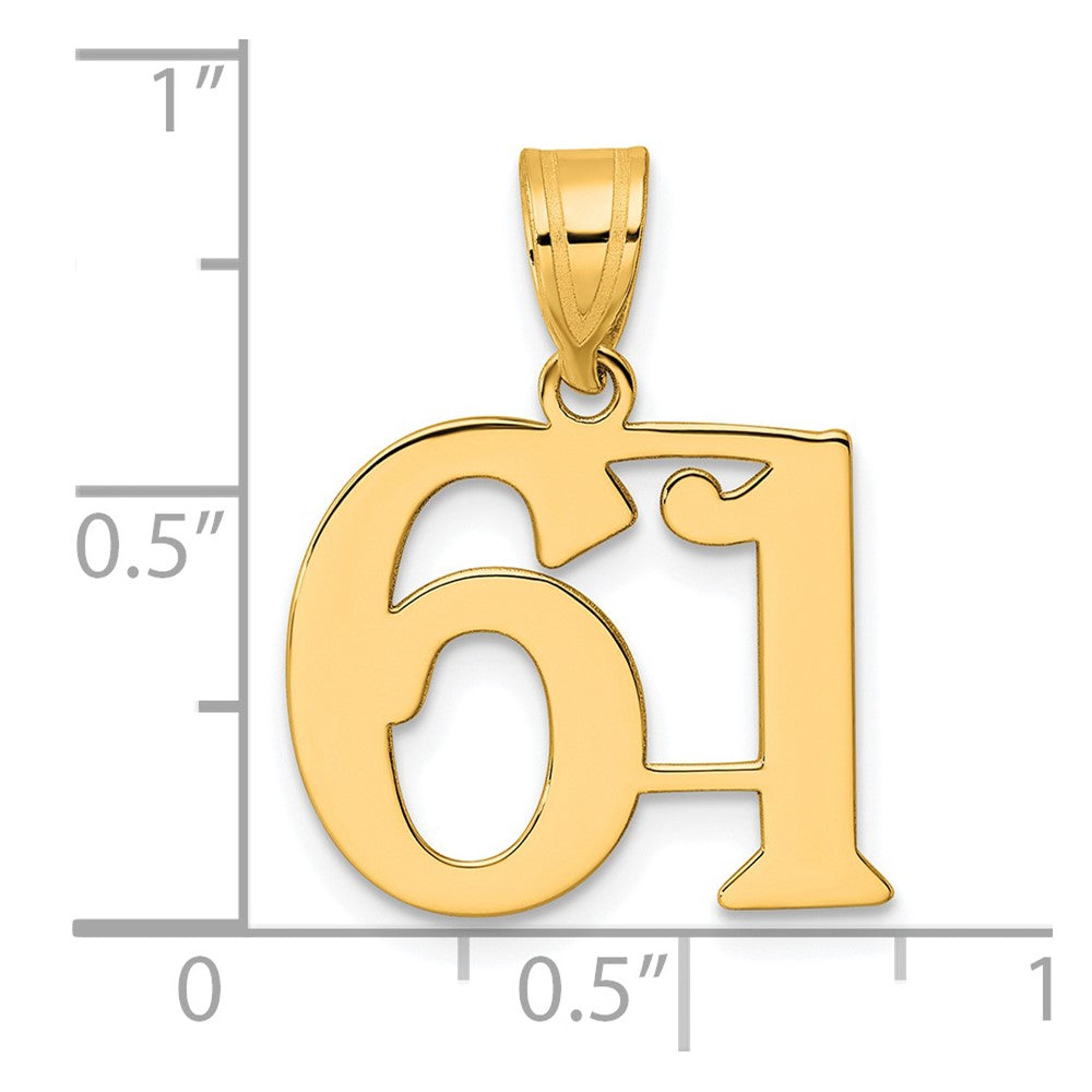 14k Polished Number 61 Pendant