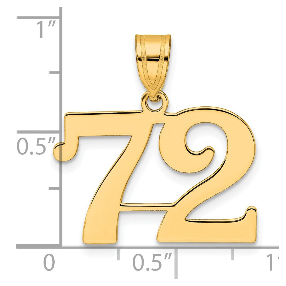14k Polished Number 72 Pendant