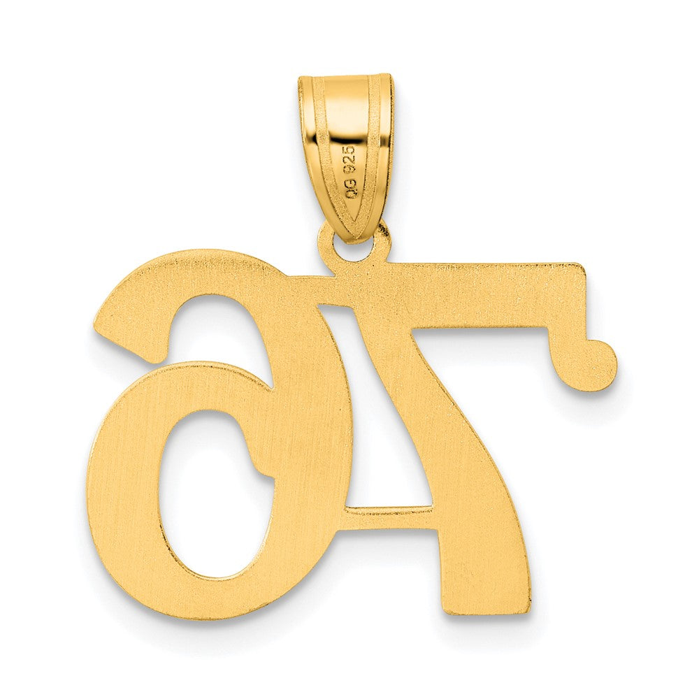 14k Polished Number 76 Pendant