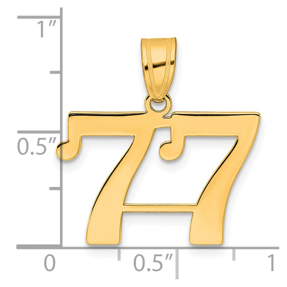14k Polished Number 77 Pendant