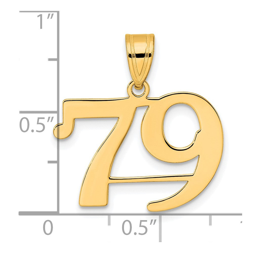 14k Polished Number 79 Pendant