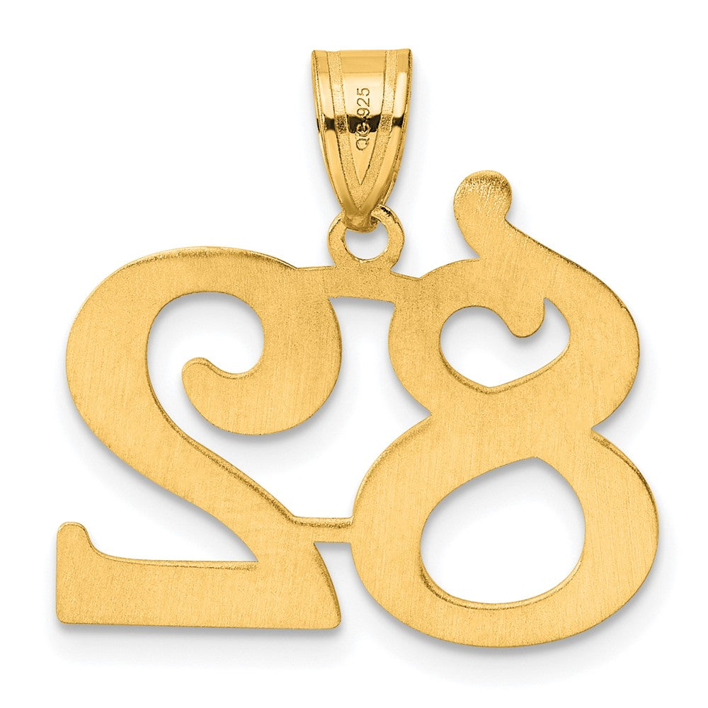 14k Polished Number 82 Pendant