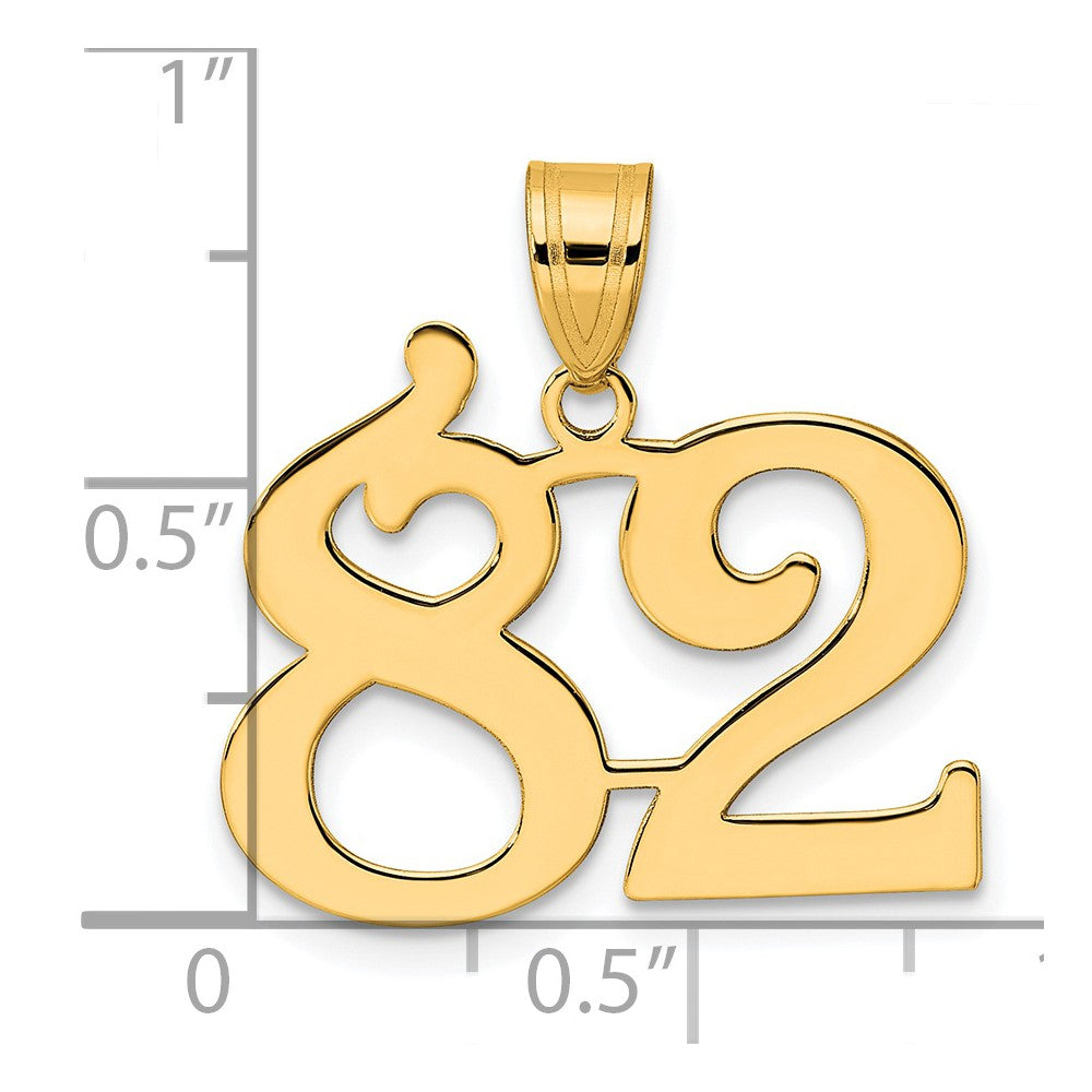 14k Polished Number 82 Pendant
