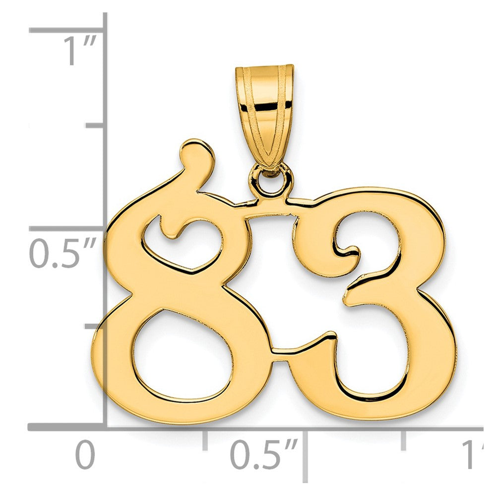 14k Polished Number 83 Pendant