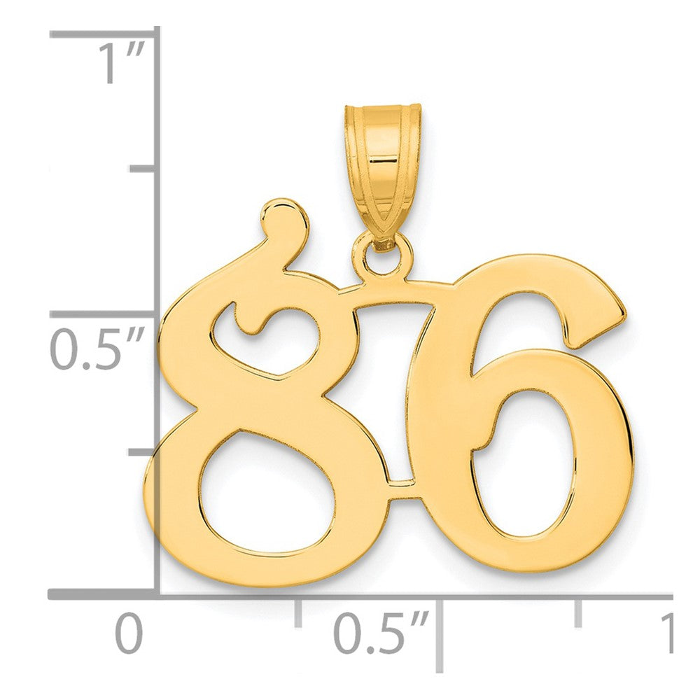 14k Polished Number 86 Pendant