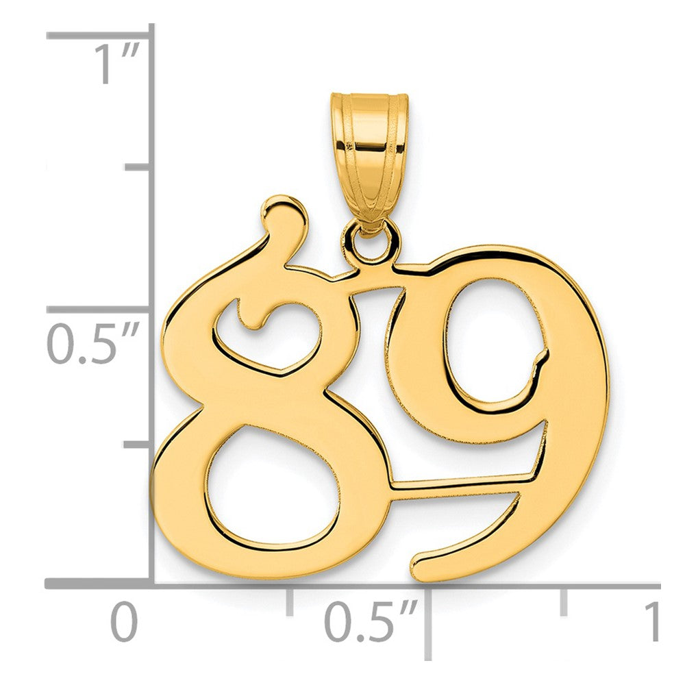 14k Polished Number 89 Pendant