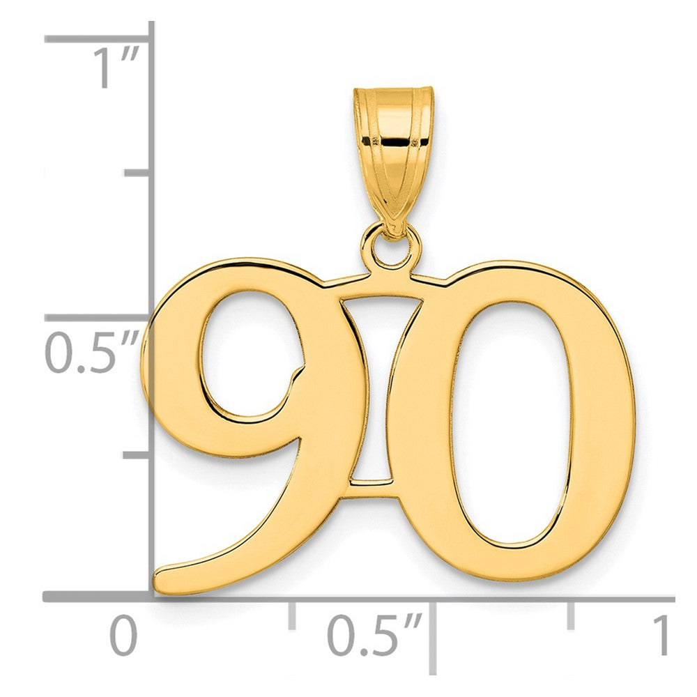 14k Polished Number 90 Pendant