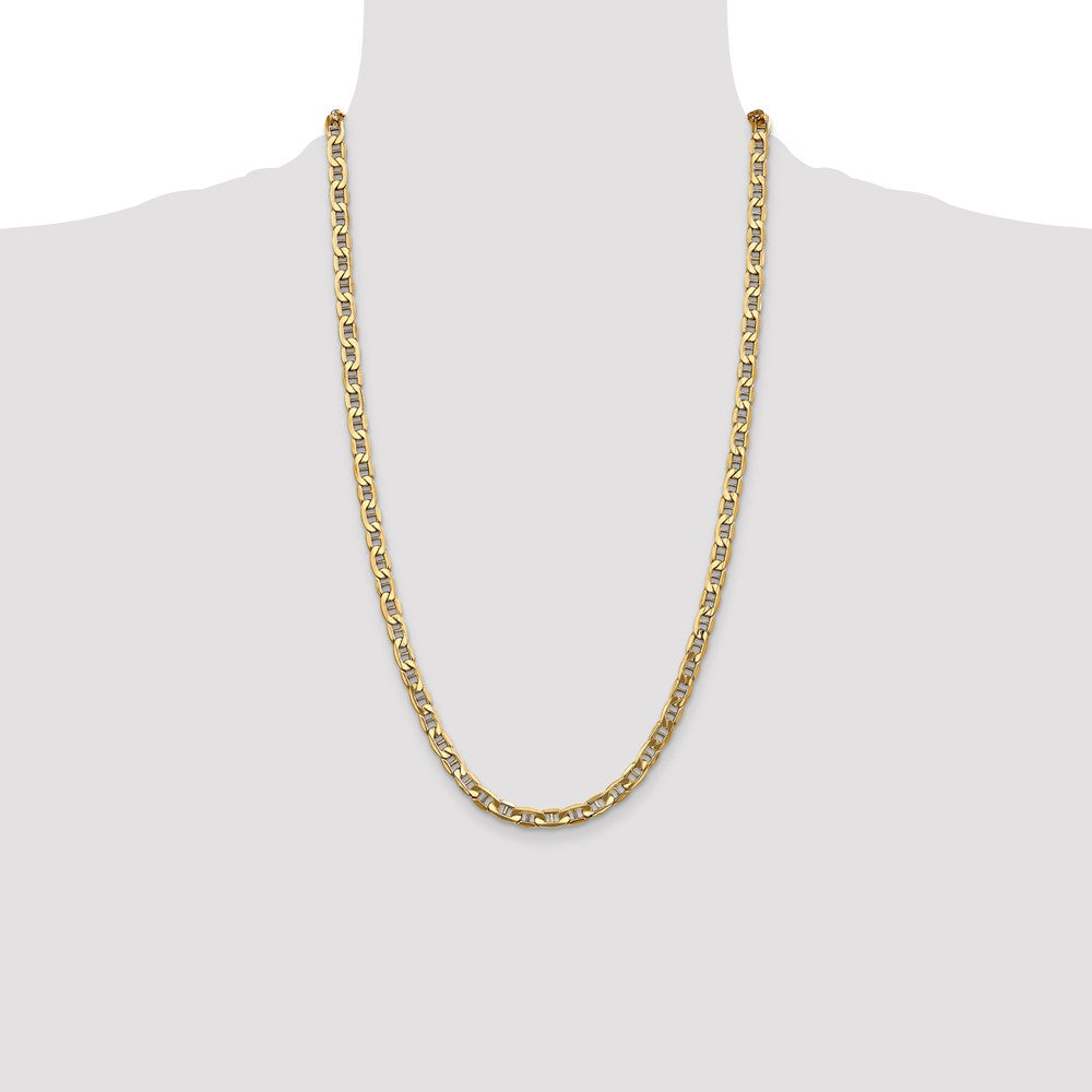 14K 26 inch 5.5mm Semi-Solid Anchor with Lobster Clasp Chain