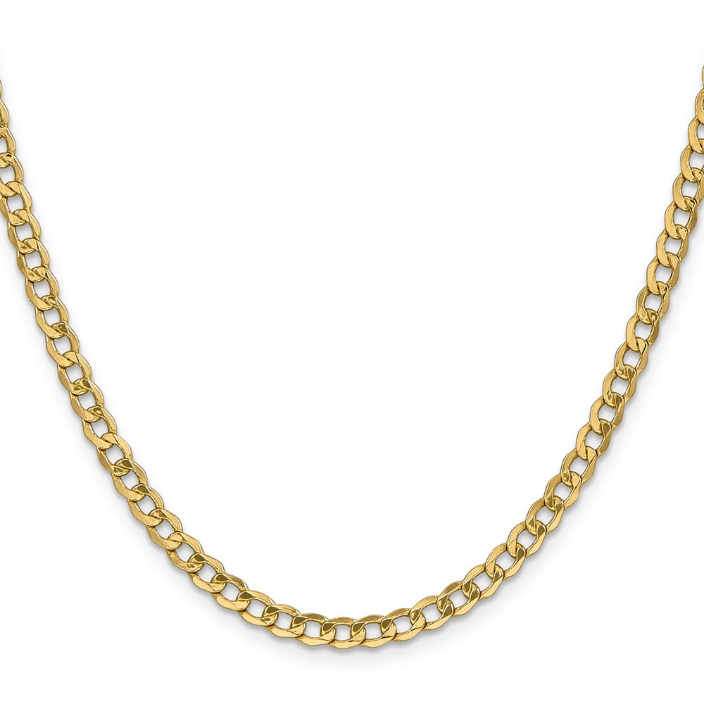 14K 22 inch 4.3mm Semi-Solid Curb with Lobster Clasp Chain
