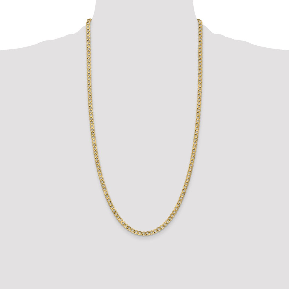 14K 28 inch 4.3mm Semi-Solid Curb with Lobster Clasp Chain