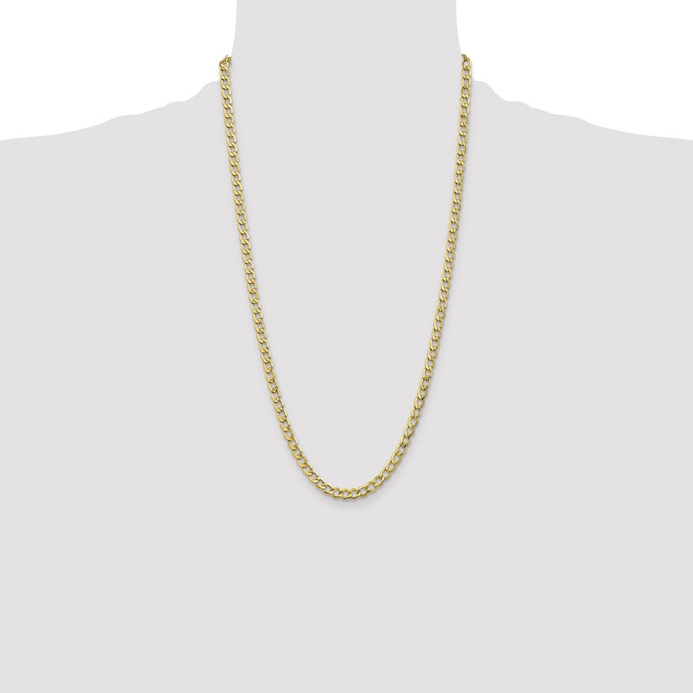 14K 26 inch 5.25mm Semi-Solid Curb with Lobster Clasp Chain