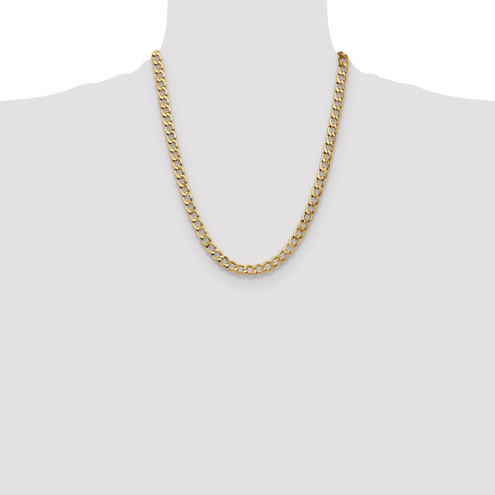 14k 7mm Semi-Solid Curb Chain