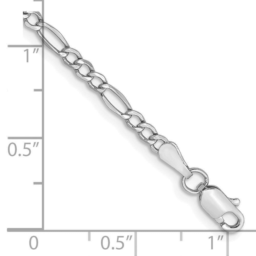 14k 2.5mm White Gold Figaro Chain
