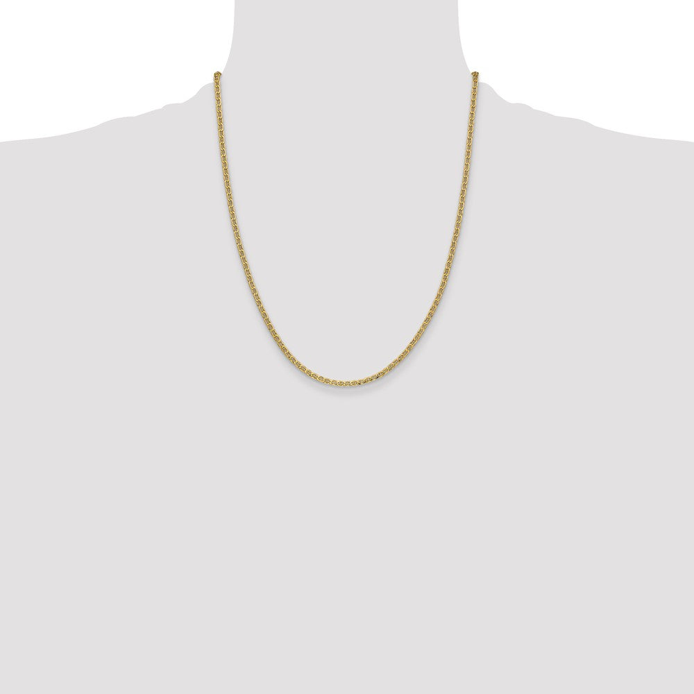 14K 22 inch 2.4mm Semi-Solid Anchor with Spring Ring Clasp Chain