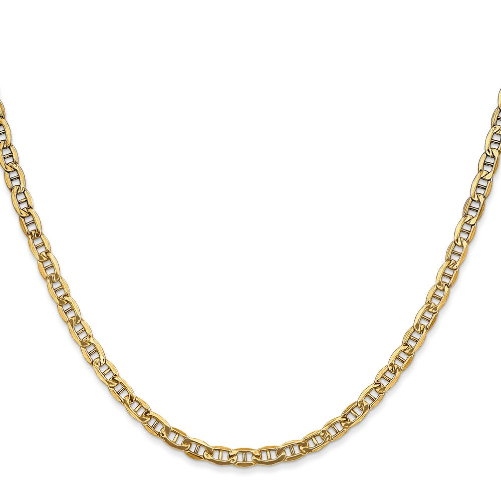 14K 22 inch 3.2mm Semi-Solid Anchor with Lobster Clasp Chain