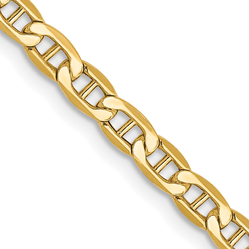 14K 22 inch 3.2mm Semi-Solid Anchor with Lobster Clasp Chain