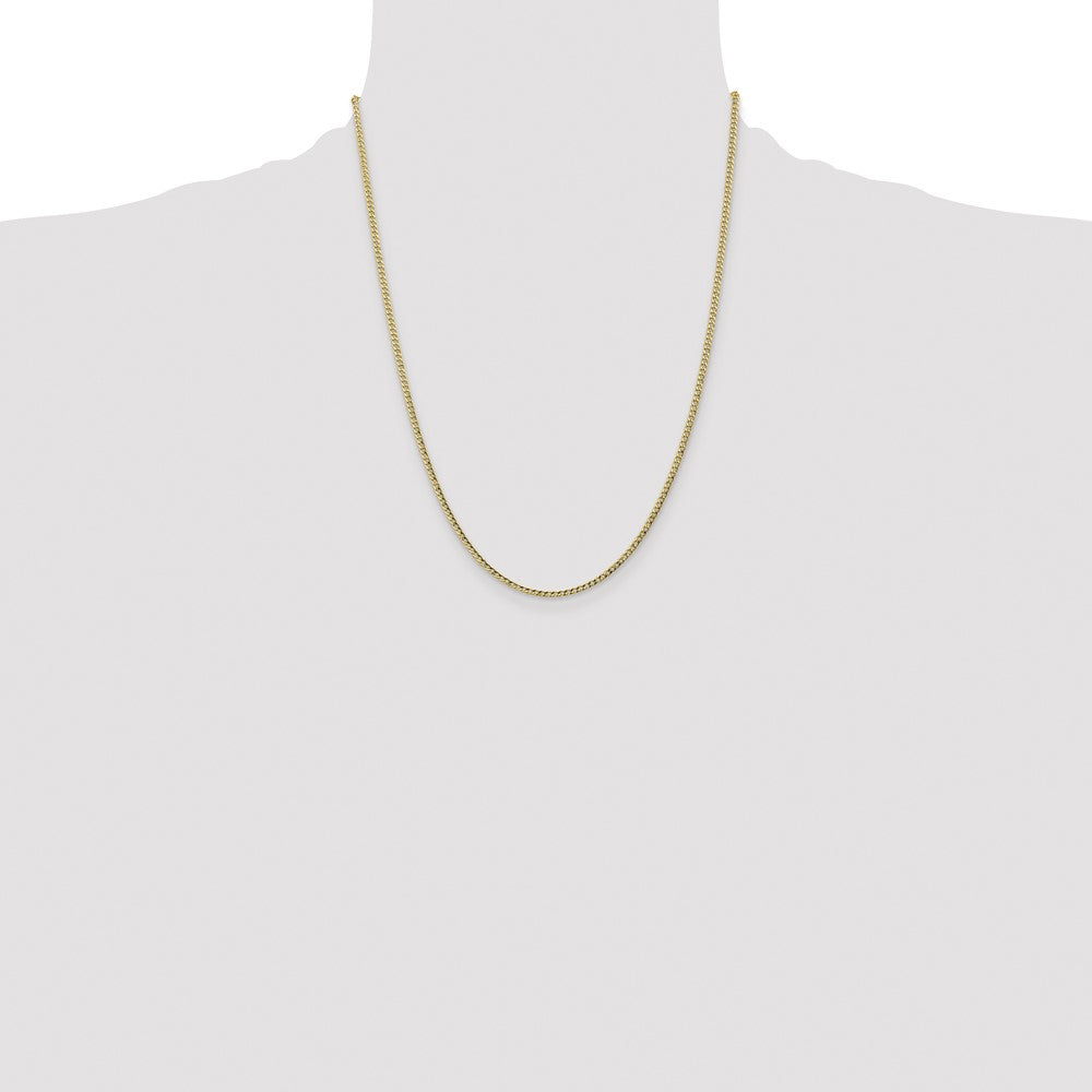 14K 22 inch 2.5mm Semi-Solid Curb with Lobster Clasp Chain
